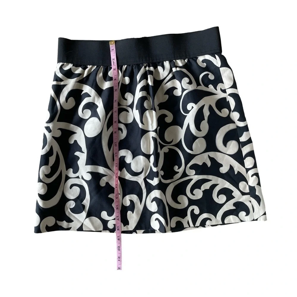 Ann Taylor LOFT Black and White Silk Cotton Blend Skirt Size 8